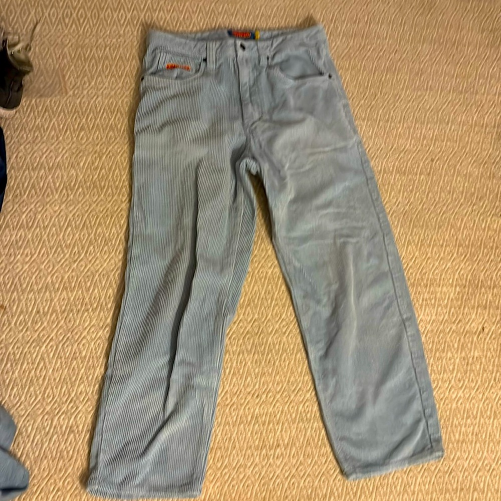 Blue baggy skate pants, empyre.